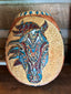 Tribal Horse Head Painted Gourd Bowl