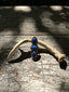 3 Stone Dark Blue Adjustable Ring