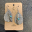 #6 Silver / Turquoise leaf Bling Teardrop Earrings