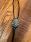 Silver Buffalo W/ Turquoise Stones Bolo Tie