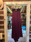Burgundy Wavy Train Skirt