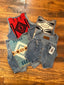 Red Pendleton Denim Vest