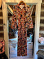 Floral Velvet Duster W/ Bell Sleeves