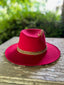 Red Custom Beaver Hat w/ Leather Band