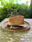 Tan Custom Beaver Hat Distressed w/ Short Brim