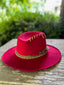 Red Custom Beaver Hat w/ Leather Band