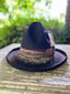 Black Distressed Custom Beaver Hat w/ Short Brim Pencil Curl