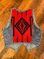 Red Pendleton Denim Vest