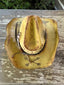 Yellow Custom Distressed Arrow Thunderbird Cowboy Hat