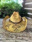 Yellow Custom Distressed Arrow Thunderbird Cowboy Hat