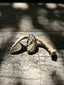 White Carved Bone Adjustable Horse Ring