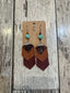 Leather and Turquoise Earrings