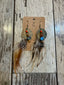 Feather and Brass Circle w/ Stone Earrings
