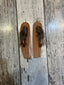 Brown Cowhide Feather Earrings