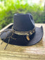 Black Custom Beaver Hat w/ Rattlesnake Band
