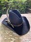 Black Custom Beaver Hat w/ Rattlesnake Band
