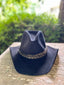 Black Custom Beaver Hat w/ Rattlesnake Band