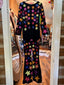Black Jumpsuit w/ Beaded Stars and Fringe Sleeves (SM/MD)