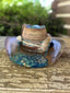 Brown and Blue Straw Hat