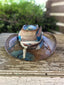Brown and Blue Straw Hat