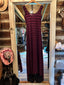 Burgundy Wavy Train Gown