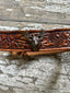 Tooled Leather Hat Band W/ Deer Charm