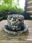 Bleached Denim Crystal Studded Top Hat