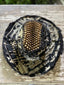 Black and Grey Denim Rhinestone Studded Hat