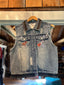 Denim Hand-Embellished Western Vest