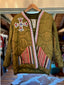 Quilted  Army Green Jacket w/ Bling Cross and American Flag