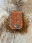 Turquoise Tooled Leather Fringe Belt Bag