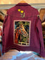 Purple Suede Hand-Embellished Fringe Jacket