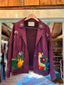 Purple Suede Hand-Embellished Fringe Jacket