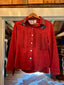 Red Suede Fringe Hand-Embellished Jacket