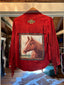 Red Suede Fringe Hand-Embellished Jacket