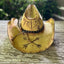 Yellow Custom Distressed Arrow Thunderbird Cowboy Hat
