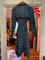 Blue Plaid Western Trench