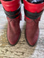 Canty Boots - Custom Burgundy Stingray w/ Red Tops (Size 7b)