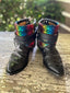Canty Boots - Black Anteater w/ Metallic Leopard (Size 10.5)