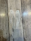 White Cowhide Feather Earrings